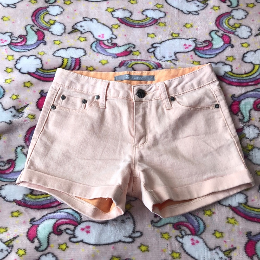 Peach Denim Shorts